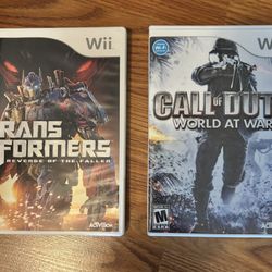 Wii ; Transformers And Call Of Duty