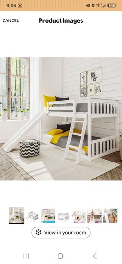 Twin low bunk bed and one mattress