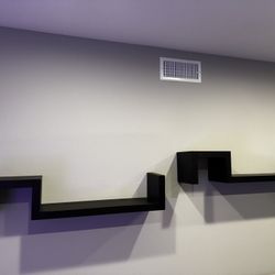 Modern Zigzag Floating Wall Shelves – Set of 2