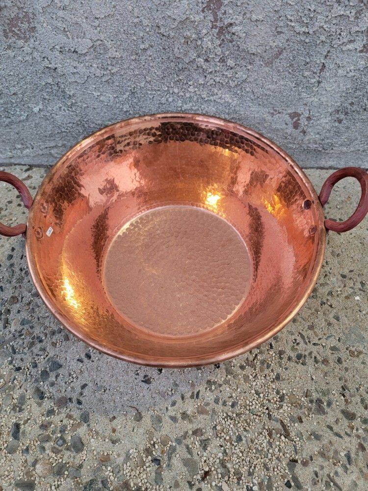 Cazo De Cobre Para Carnitas Heavy Duty Gauge Cobre Cazo Mano Mammeded Hecho en México 100% Cobre Wok