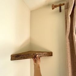 Wood Corner Floating Shelf
