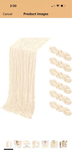 Pack Ivory Cheesecloth Table Runner12