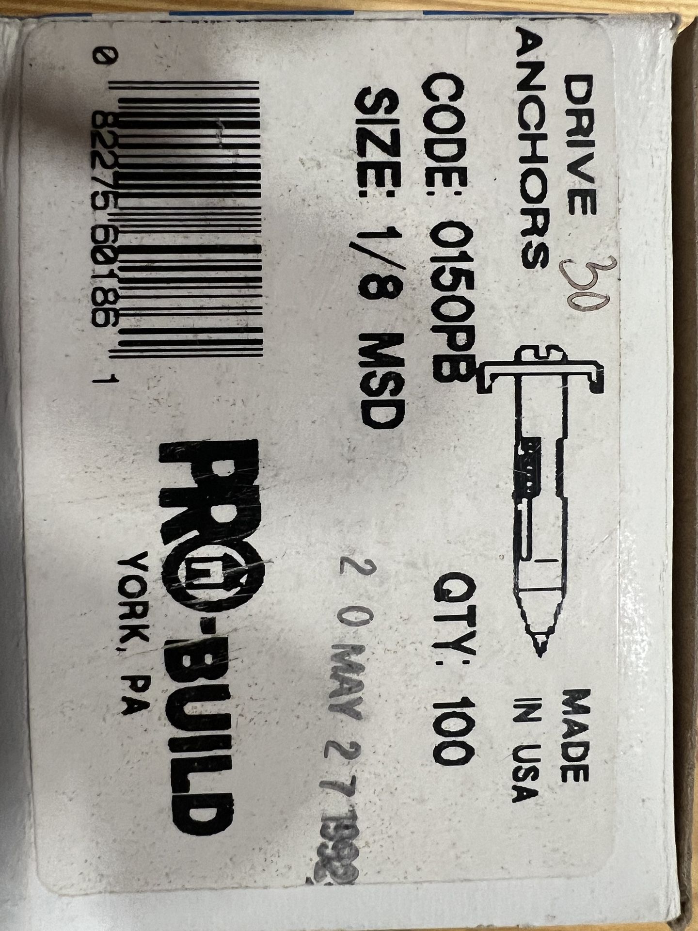 Drive Anchors • Code: 0150PB • Size: 1/8 MSD 