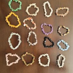 🌿 Natural Stone Chip Bracelets – Choose Your Stone 🌿