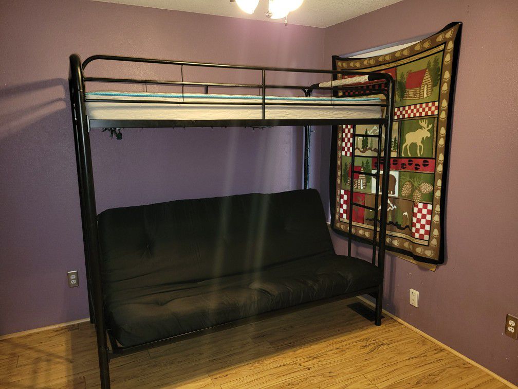 Bed With Queen Bed Underneath Folds Into Futon 