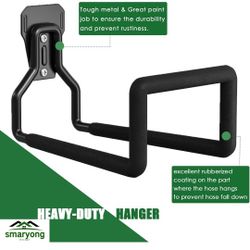 (HOSE HANGER ONLY)Hose Holder Wall Mount - Metal Garden Hose Holder - Heavy Duty Water Hose Holder - Hose Reel Holds Up to 150Ft- Durable Hooks for Ga