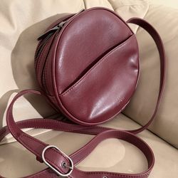 Matt & Nat plum purple red pink circle canteen bag crossbody purse handbag travel vegan leather