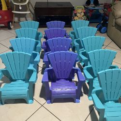 Teal & Purple Kids Plastic Chairs – Brand New