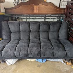 Used Black Futon Couch And Bed With Storage