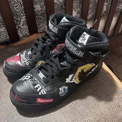 Nike Air Force 1 Mid Black NBA Supreme 2018 Sz 10
