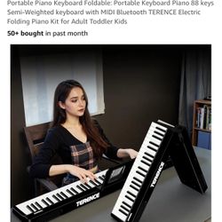 Portable Piano Keyboard Foldable: Portable Keyboard Piano 88 keys Semi-Weight...