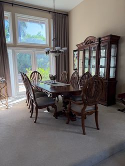 Dining Table Set and Display Cabinet