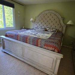California King Bed Frame And Mattress With Mattress Protector 