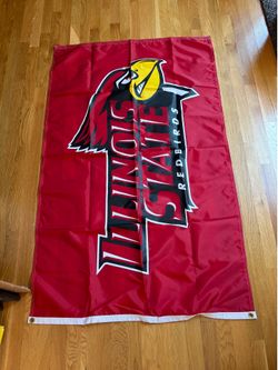 Illinois State university flag and redbird