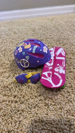 American Girl Doll Skateboard, Helmet and Knee Pads