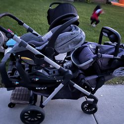 Double Stroller/Infant Seat/2 Car Seat Adaptors/stand For Older Children