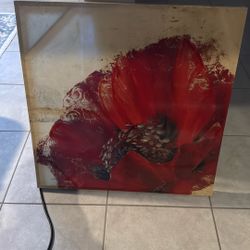 Textured Red Flower Wall Decor 