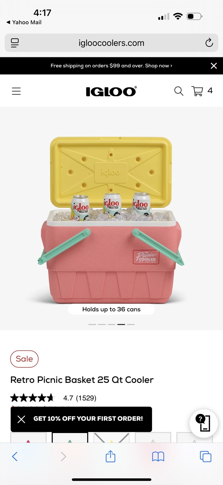 Retro Picnic Basket 25 Qt Cooler IGLOO