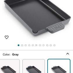 DASH Zakarian by Dash 9"x13" Nonstick Cast Iron Pan with Pour Spout and Removable Silicone Grips