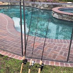 THREE (3) QUANTUM TOUR FISHING 6’0” RODS with DAIWA SPINNING REELS
