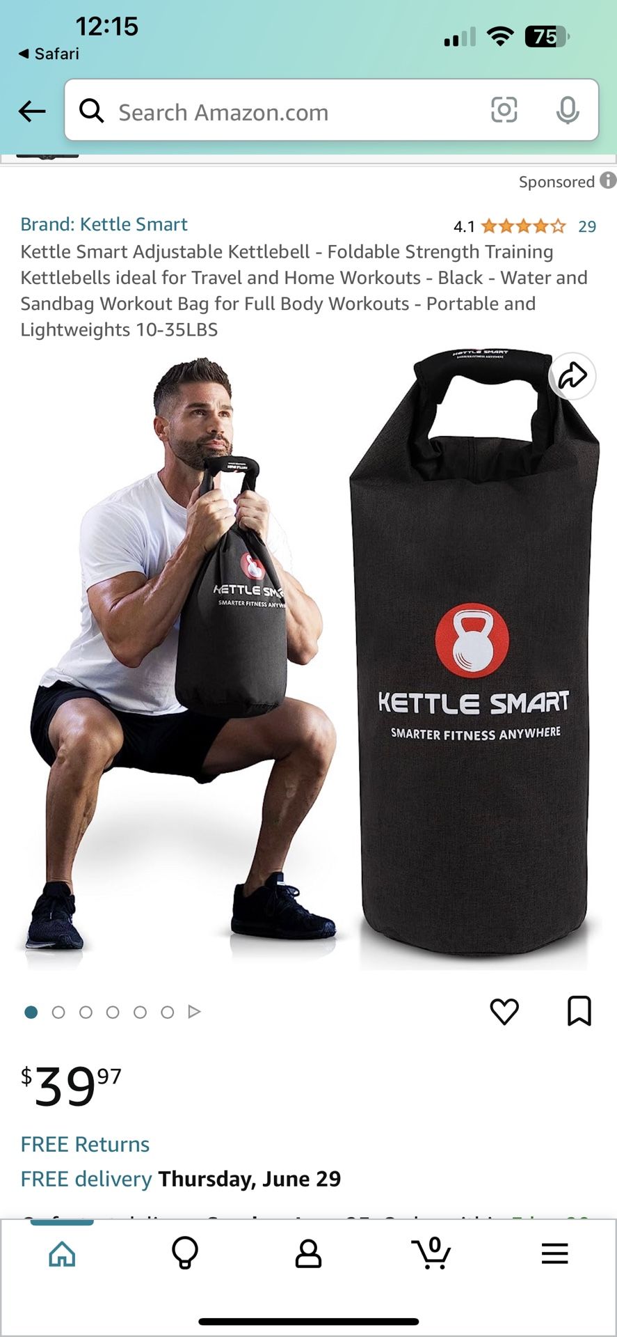 Kettle Smart – Portable Adjustable Kettlebell (10–35 lbs) – NEW