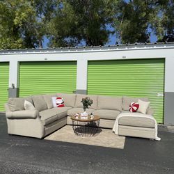 Arhaus Beige 3-Piece Sectional Couch - High End, Retails $9k