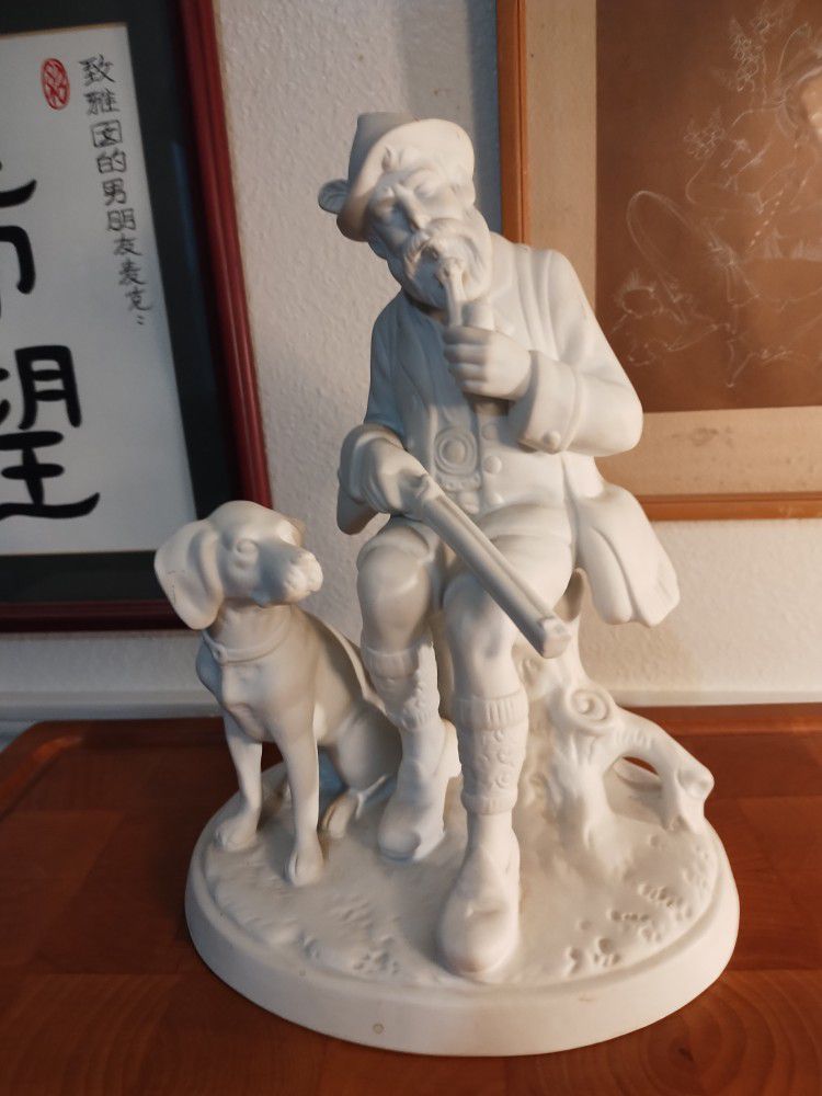 Vintage Figure Porcelain With Dog... Marbach And 410  at 78227 or 1604..