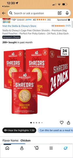 24 ct Box Stella Shredrs Chicken & Turkey Recepie