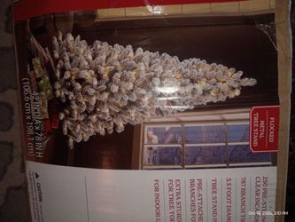 Flocked Artificial Christmas Tree 78 Inch Pre-Lit