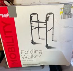 Folding walker with wheels