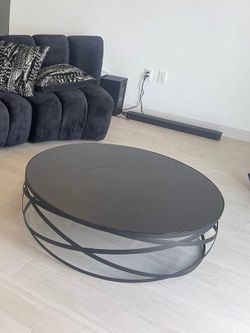 Modern Black Glass Coffee Table