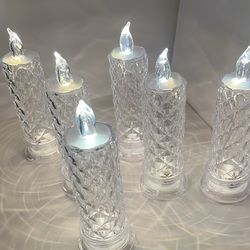 Rose Shadow LED Flameless Candles, 6PCS