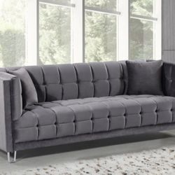 Mariel Velvet Grey Sofa


