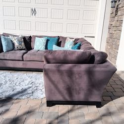 Grey L Shaped Cindy Crawford Sectional 