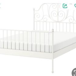 White Wrought Iron Queen Size Bed Frame