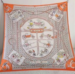 Scarf orange and white