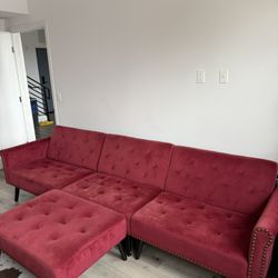 Large Red Couch Sofa 