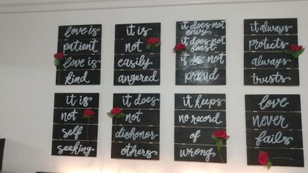 Love is boards wall art or wedding aisle decor