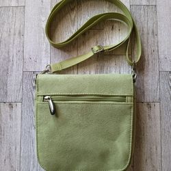 Travelon Light Lime Green Micro Suede Organizer Crossbody or Waist Pack RFID