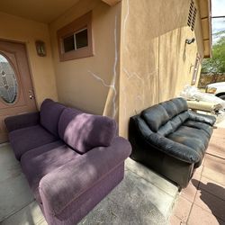 2 couches, one is sofa bed