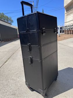 Black Rolling Nail Tech Artist Train Case