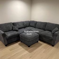 ✅No Tax ✅ Beautiful Corduroy Sectional Sofa Sets