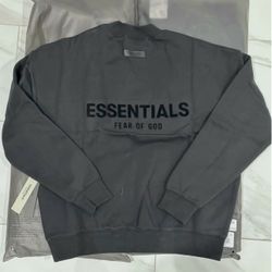Fear of God Essentials Crewneck Stretch Limo Black Size Small  