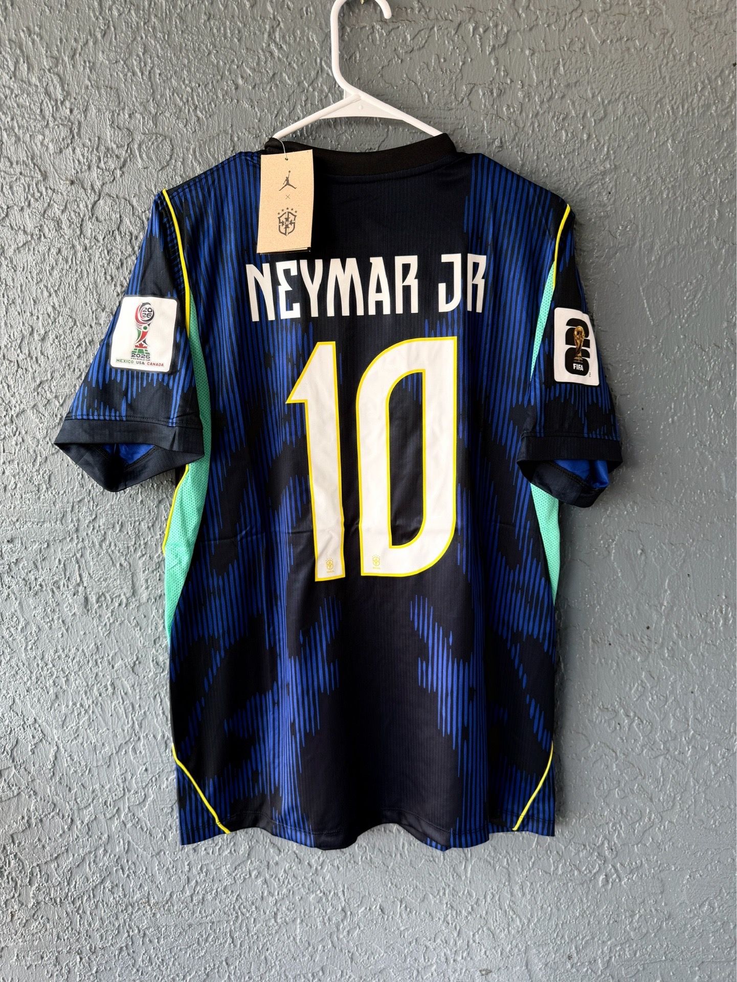 Brazil Neymar 2026 Blue Jordan Soccer Jersey