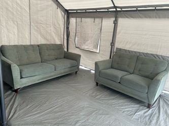 Mid-Century Modern Mint Green Sofa and loveseat Set