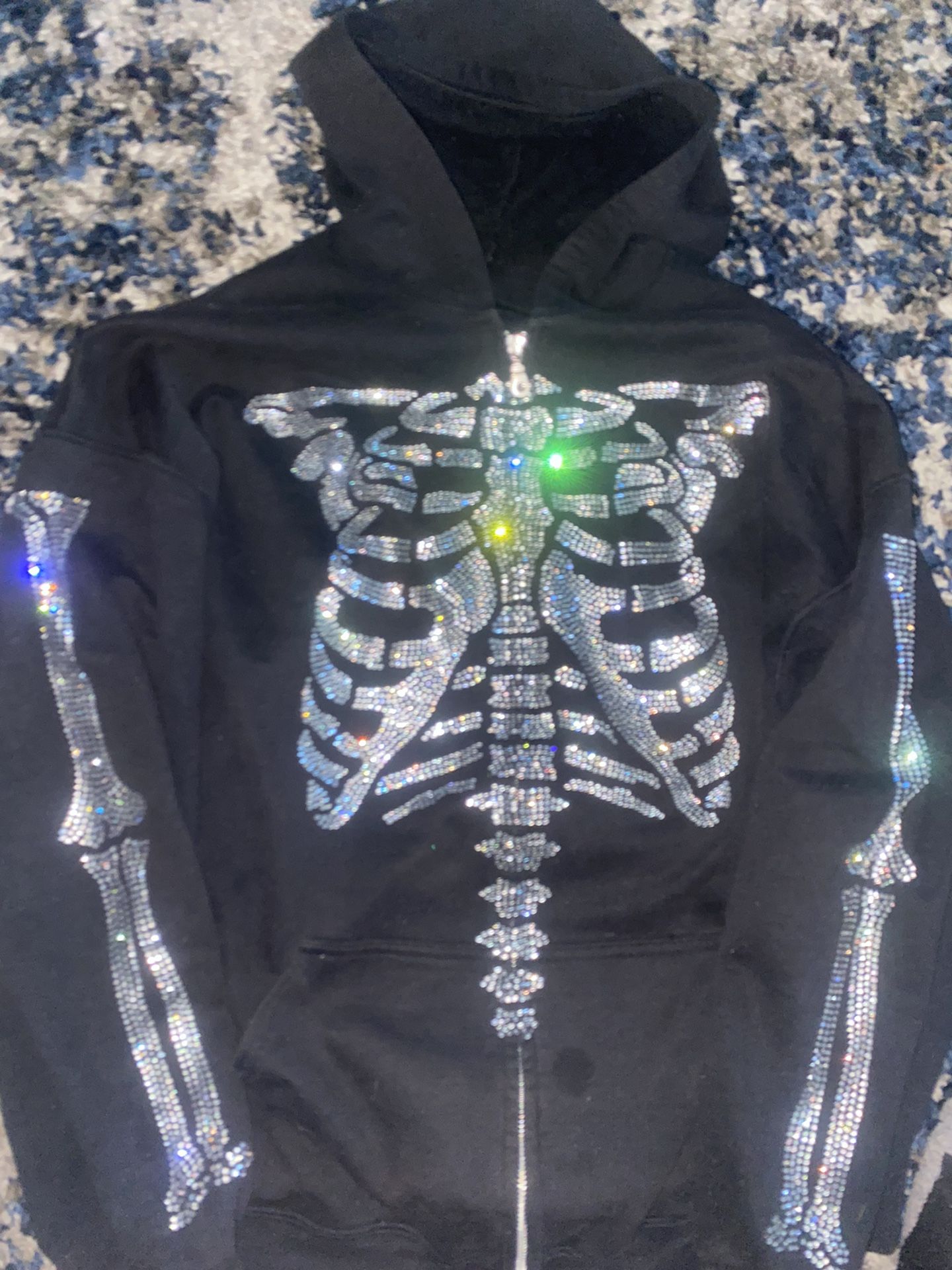 Skeleton Rhinestone Hoodie From Precious Pieces LA