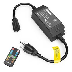 Outdoor Dimmer for String Lights – 350W Plug-in Light Dimmer Switch with Remote & Timer Control, Waterproof Switch for Dimmable Lamp LED & Incandescen