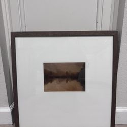 20x20 Framed Glass Wall Art Brown Abstract Landscape Wood Frame