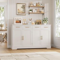White Large Buffet Sideboard with Storage