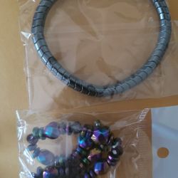 Weight Loss Magnetic Therapy 2 Pcs Men Women Hematite Stone Beads Bracelets